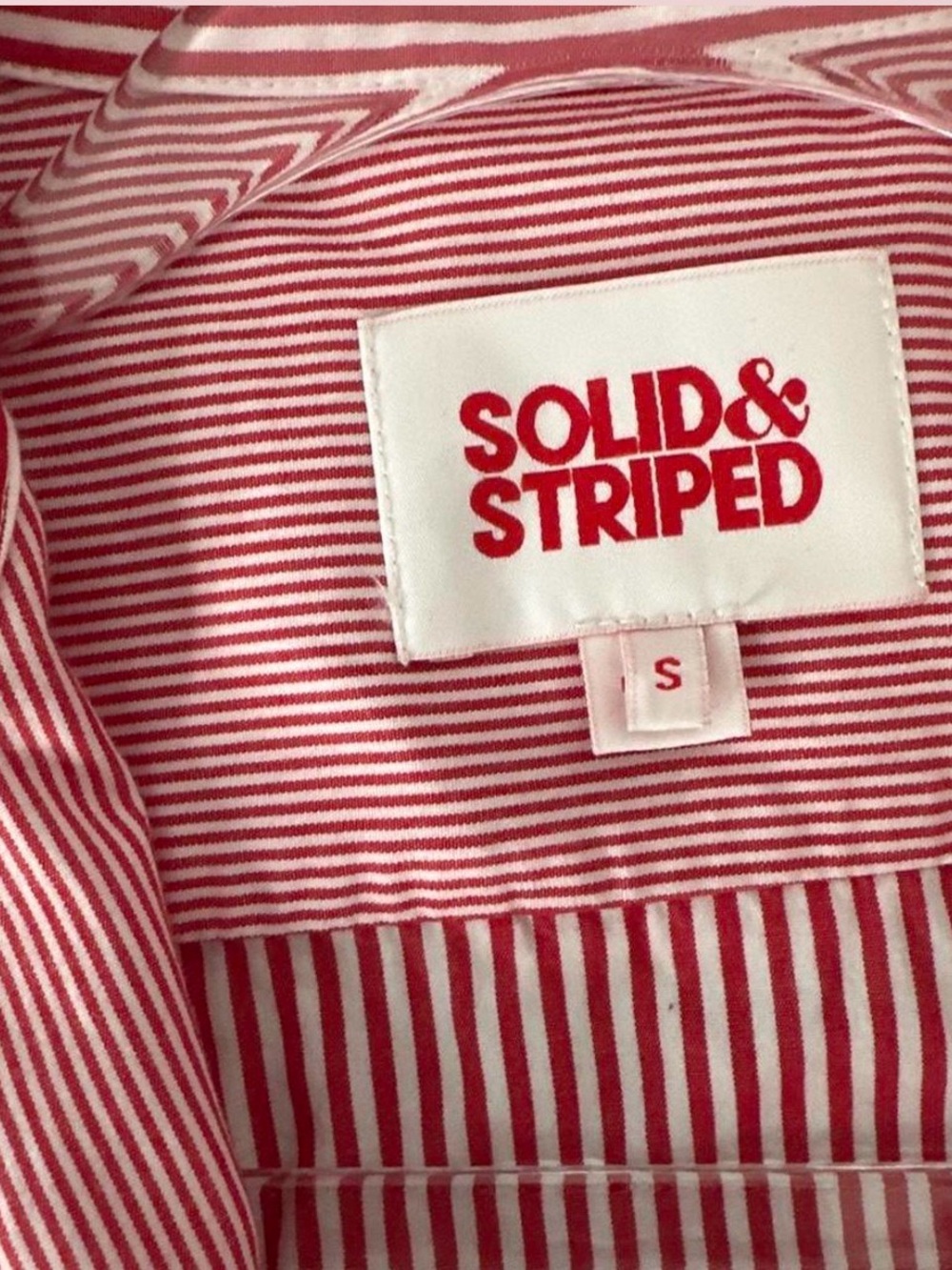 SOLID & STRIPED Red and White Narrow-Striped Shirt